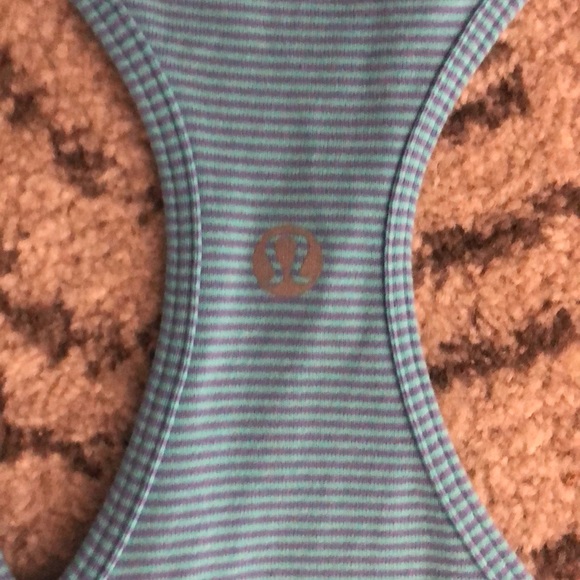 Light blue and purple striped lulu lemon tank top - Picture 3 of 3